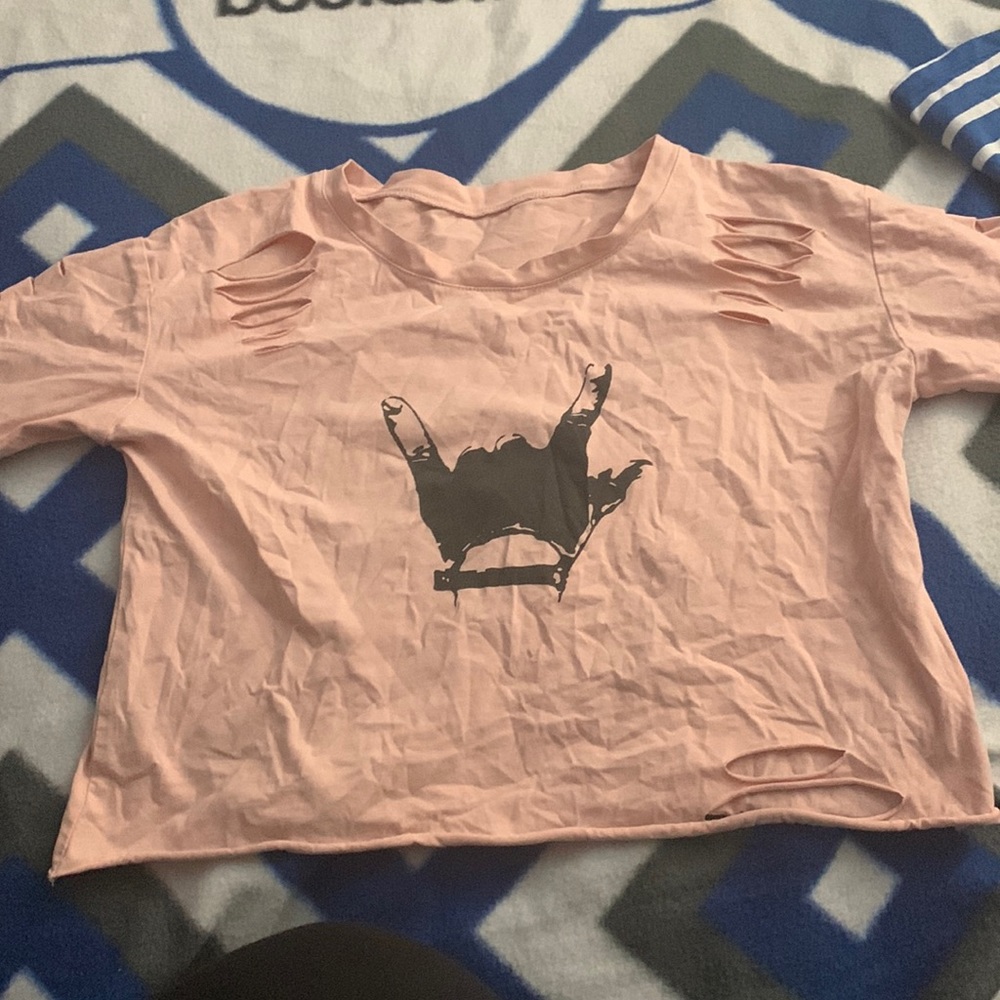 Womens pink crop top